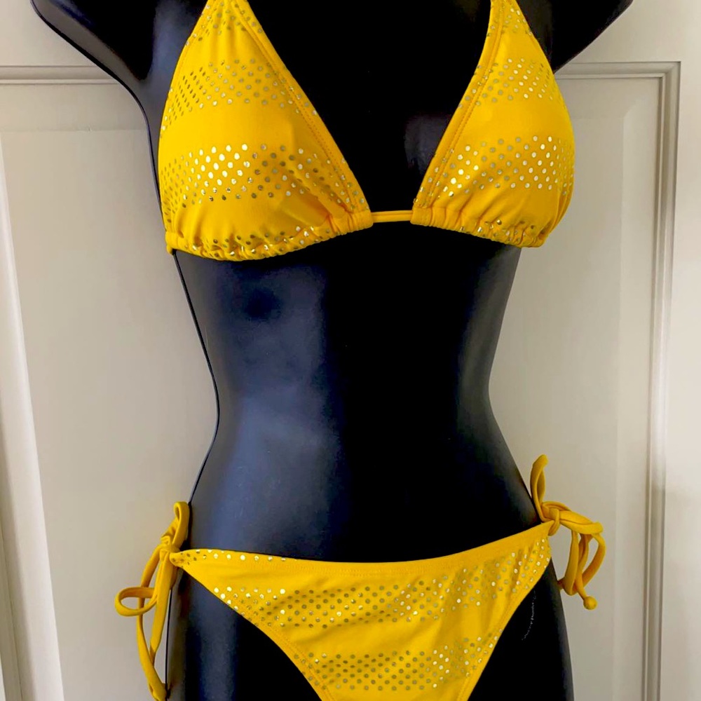 Winki Girl yellow polka dot bikini